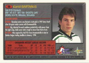 1998 Bowman CHL #98 Karol Bartanus Back