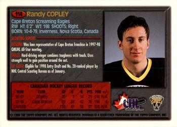 1998 Bowman CHL #114 Randy Copley Back