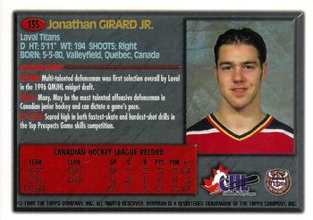 1998 Bowman CHL #135 Jonathan Girard Back