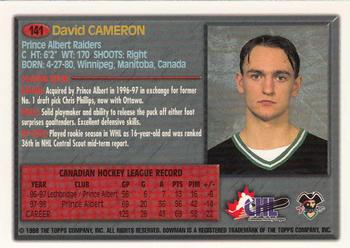 1998 Bowman CHL #141 David Cameron Back