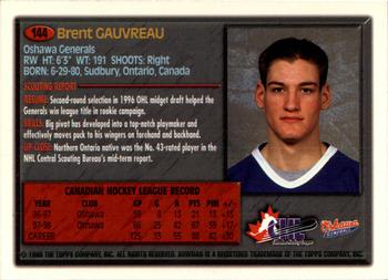 1998 Bowman CHL #144 Brent Gauvreau Back