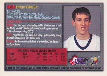 1998 Bowman CHL - OPC International #21 Brian Finley Back
