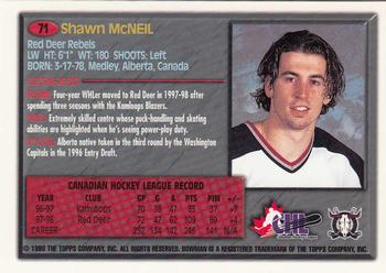 1998 Bowman CHL - OPC International #71 Shawn McNeil Back