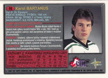 1998 Bowman CHL - OPC International #98 Karol Bartanus Back