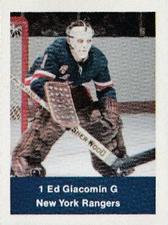 1974-75 NHL Action Stamps #NNO Ed Giacomin Front