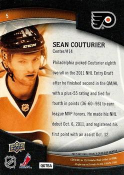 2012 Upper Deck National Hockey Card Day Canada #5 Sean Couturier Back
