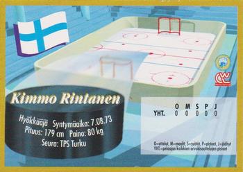 1995 Semic Ice Hockey (Finnish) #19 Kimmo Rintanen Back