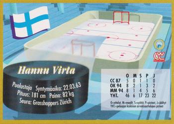 1995 Semic Ice Hockey (Finnish) #23 Hannu Virta Back