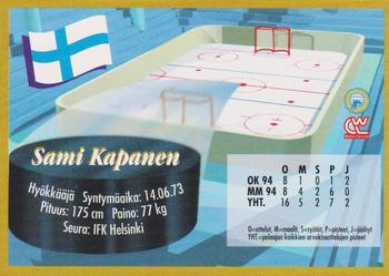 1995 Semic Ice Hockey (Finnish) #24 Sami Kapanen Back