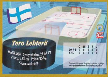 1995 Semic Ice Hockey (Finnish) #27 Tero Lehterä Back