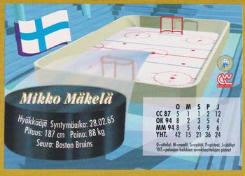 1995 Semic Ice Hockey (Finnish) #42 Mikko Mäkelä Back