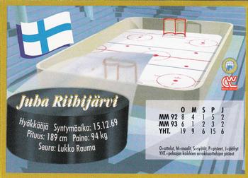 1995 Semic Ice Hockey (Finnish) #46 Juha Riihijärvi Back