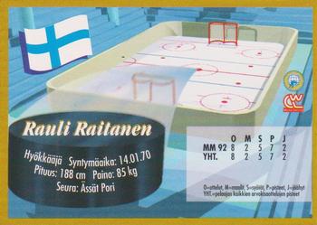 1995 Semic Ice Hockey (Finnish) #51 Rauli Raitanen Back