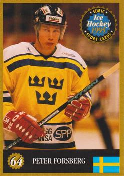 1995 Semic Ice Hockey (Finnish) #64 Peter Forsberg Front