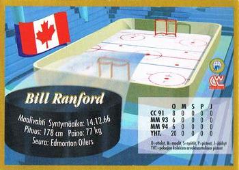1995 Semic Ice Hockey (Finnish) #77 Bill Ranford Back