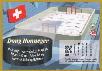 1995 Semic Ice Hockey (Finnish) #190 Doug Honegger Back