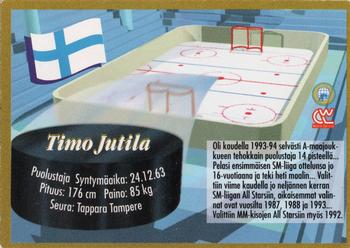 1995 Semic Ice Hockey (Finnish) #202 Timo Jutila Back