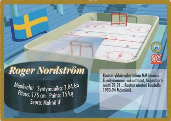 1995 Semic Ice Hockey (Finnish) #209 Roger Nordström Back