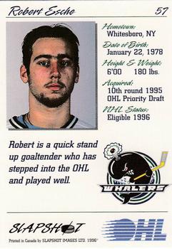 1995-96 Slapshot OHL #57 Robert Esche Back