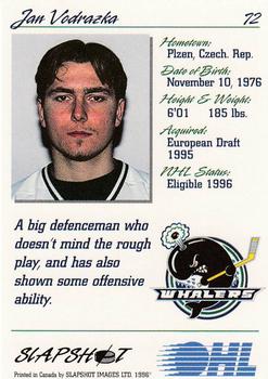 1995-96 Slapshot OHL #72 Jan Vodrazka Back