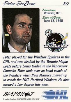 1995-96 Slapshot OHL #80 Peter DeBoer Back