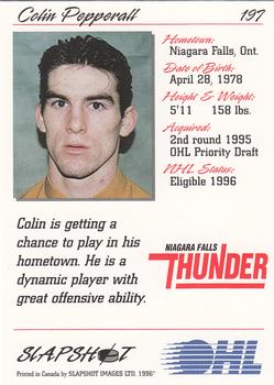 1995-96 Slapshot OHL #197 Colin Pepperall Back