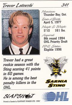 1995-96 Slapshot OHL #341 Trevor Letowski Back