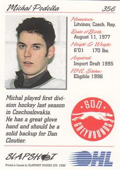 1995-96 Slapshot OHL #356 Michal Podolka Back