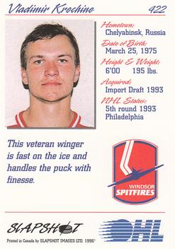1995-96 Slapshot OHL #422 Vladimir Krechin Back