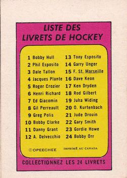 1971-72 O-Pee-Chee - Booklets French #2 Phil Esposito Back