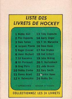 1971-72 O-Pee-Chee - Booklets French #16 Dave Keon Back