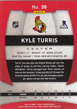 2013-14 Panini Totally Certified #30 Kyle Turris Back