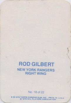 1976-77 Topps - Glossy Inserts #18 Rod Gilbert Back