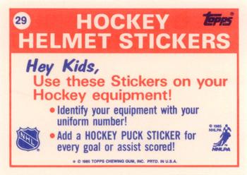 1985-86 Topps - Stickers #29 Minnesota North Stars Back