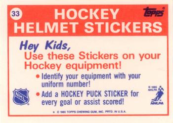 1985-86 Topps - Stickers #33 Edmonton Oilers Back