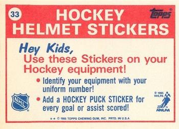 1985-86 Topps - Stickers #33 Edmonton Oilers Back