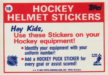 1985-86 Topps - Stickers #18 Calgary Flames Back