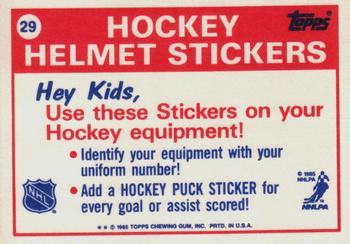 1985-86 Topps - Stickers #29 Minnesota North Stars Back