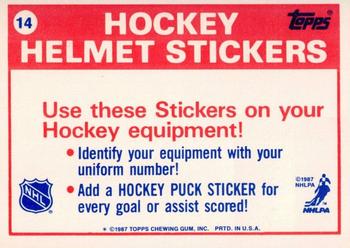 1987-88 Topps - Stickers #14 Buffalo Sabres Back