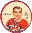 1961-62 Shirriff Coins #108 Bill Hicke Front