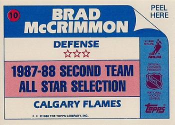 1988-89 Topps - Stickers #10 Brad McCrimmon Back