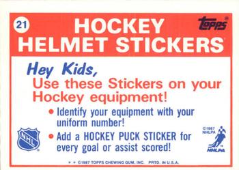 1988-89 Topps - Stickers #21 Chicago Blackhawks Back