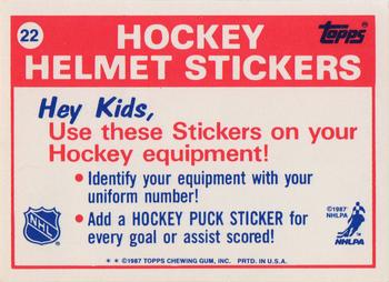 1988-89 Topps - Stickers #22 Los Angeles Kings Back