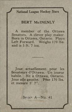1933-34 O-Pee-Chee (V304A) #41 Bert McInenly Back