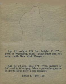 1936-37 O-Pee-Chee (V304D) #109 Alex Shibicky Back