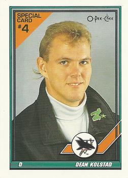 1991-92 O-Pee-Chee - Sharks & Russians Inserts #4S Dean Kolstad Front