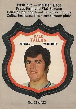 1972-73 O-Pee-Chee - Player Crests #21 Dale Tallon Front