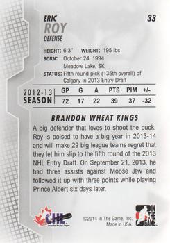 2013-14 In The Game Heroes and Prospects #33 Eric Roy Back
