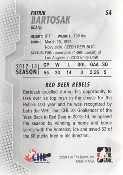 2013-14 In The Game Heroes and Prospects #54 Patrik Bartosak Back