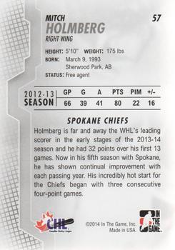 2013-14 In The Game Heroes and Prospects #57 Mitch Holmberg Back
